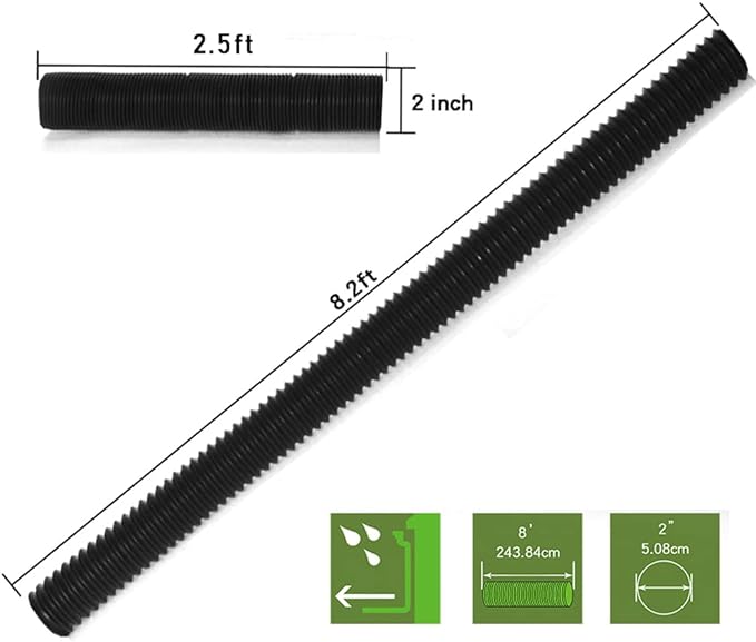 Extra 8 Ft Pipe with Connector, 2 Inch Diameter, Use - Image 2