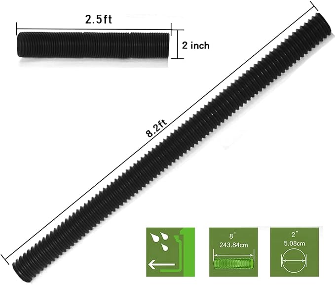 Extra 8 Ft Pipe with Connector, 2 Inch Diameter, Use - Image 2