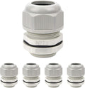 5 Pack NPT 1/2" Cable Glands Waterproof Adjustable 6-12mm Cable Connectors Grey by LeMotech