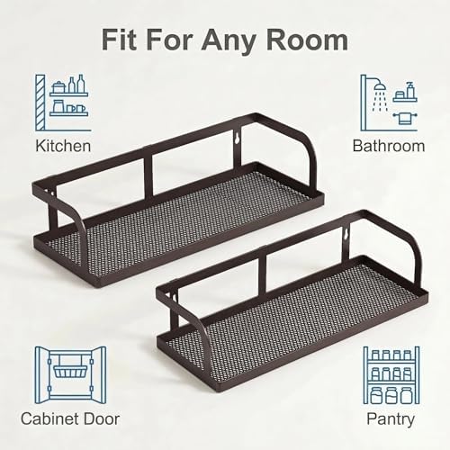 PUSDON 2-Pack 16.5" Extra Long Slim Hollowout Shower Caddy, Wall Mount Spice - Image 6
