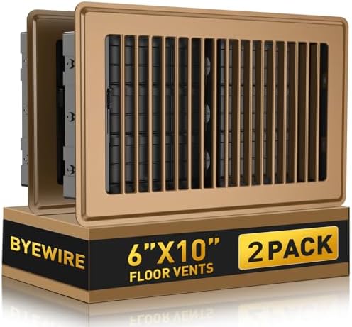 6x10 Floor Register, Heavy Duty Steel Floor Vents Covers, 2 Pack by BYEWIRE