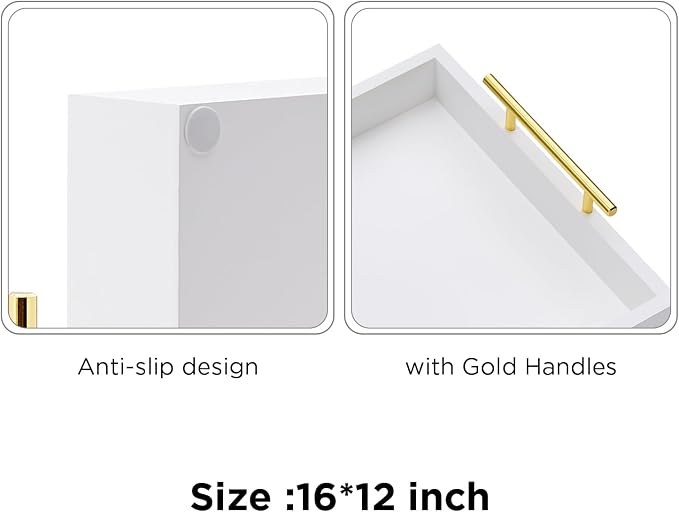 16"x12" Serving Trays with Handles, Ottoman Trays, Living Room, and Outdoors - Image 6