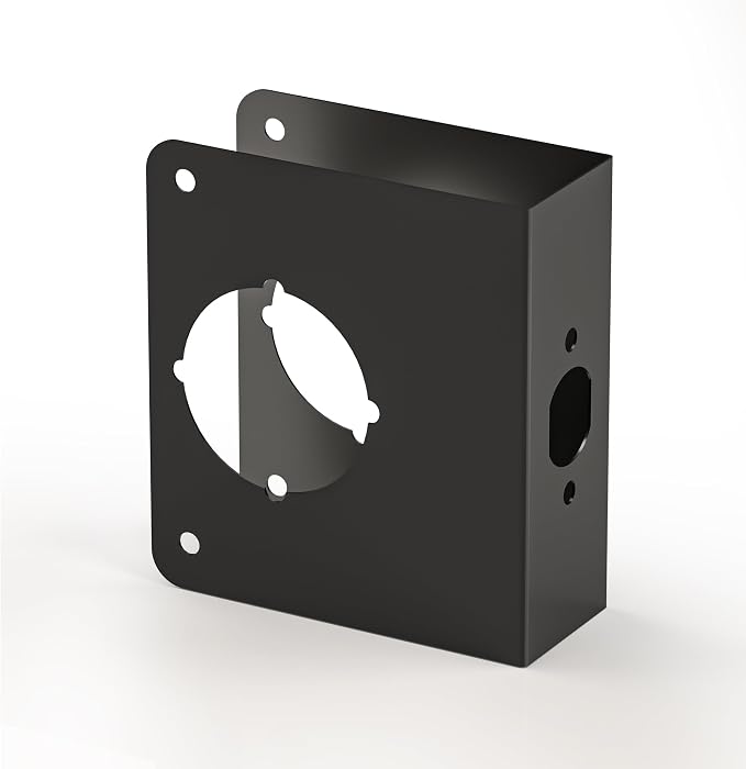 Door Knob Reinforcement Plate, Matte Black, Fits 1-3/4" Doors, 2-3/8" Backset - Image 4