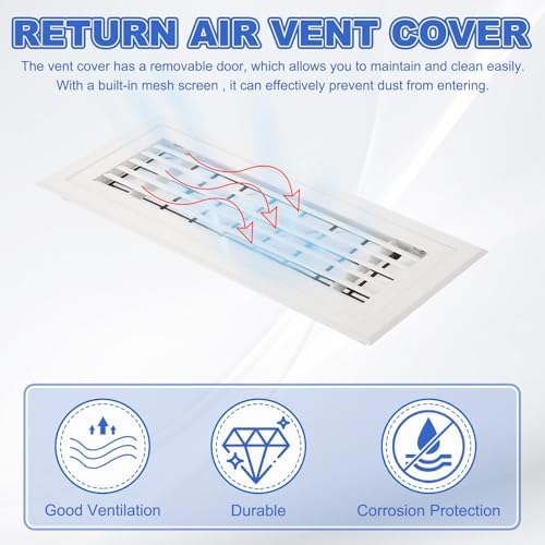 PATIKIL 28x8 Inch Plastic Ventilation Grille, Return Air Vent Cover Removable - Image 4