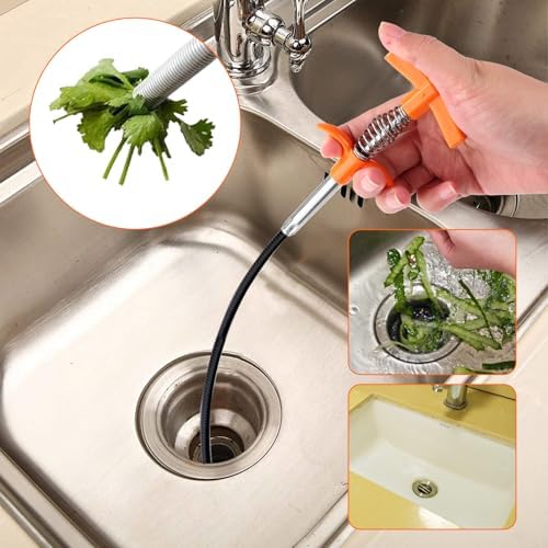 61 Inch Drain Snake Hair Drain Clog Remover Tool, Flexible Sink Snake Drain - Image 7