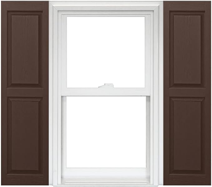 Homeside Raised Panel Vinyl Shutter 1 Pair 14-1/2in. x 47in. 035 Brown by Polaris