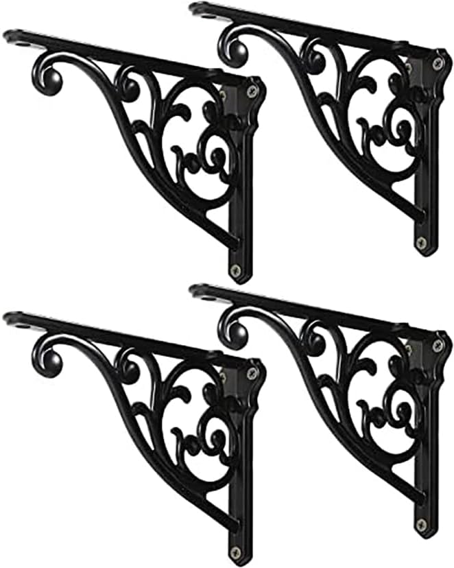 Shelf Brackets 6 Inch 4 Pack Heavy Duty Black Wall Bracket Victorian Kitchen by khtumeware