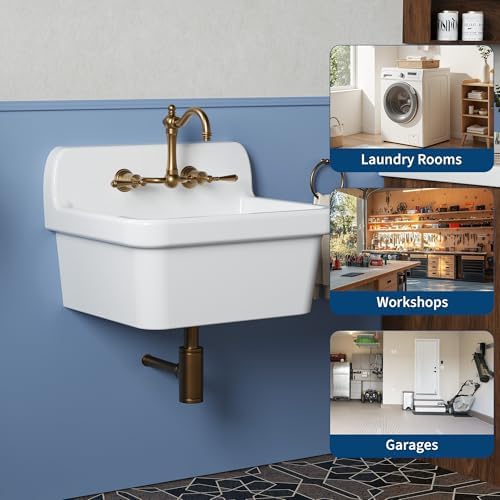 Garvee Utility Sink 24 x 20 Inch, Ceramic Laundry Sink - Image 5