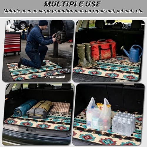 ELEQIN Southwest Aztec Horse Car Trunk Mat Cargo Liner - Image 3