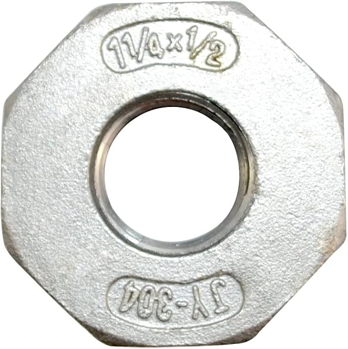 1-1/4" Male x 1/2" Female Thread Reducer Bushing Pipe Fitting, Stainless steel - Image 3