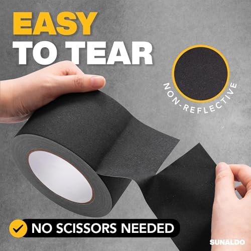 Gaffers Tape Heavy Duty, Easy Rip, No Residue | Black - Image 5