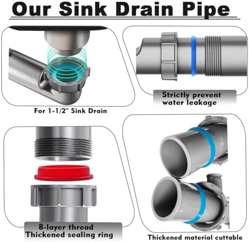 1-1/2" Sink Drain Trap Plumbing Kit - Image 4