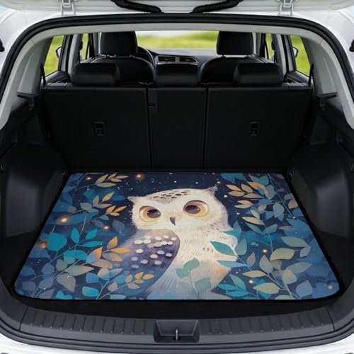 Owl Night Beach Gear Trunk Mat 29"x39" by Mintulipy