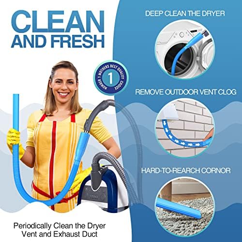 PetOde Dryer Vent Cleaner Kit – Dryer Vent Vacuum Hose Attachment Blue - Image 3