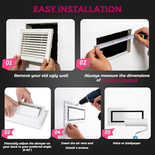 4x10 Flush Wall Vent, Wall Vent Cover Air Vent Covers Modern Register - Image 4