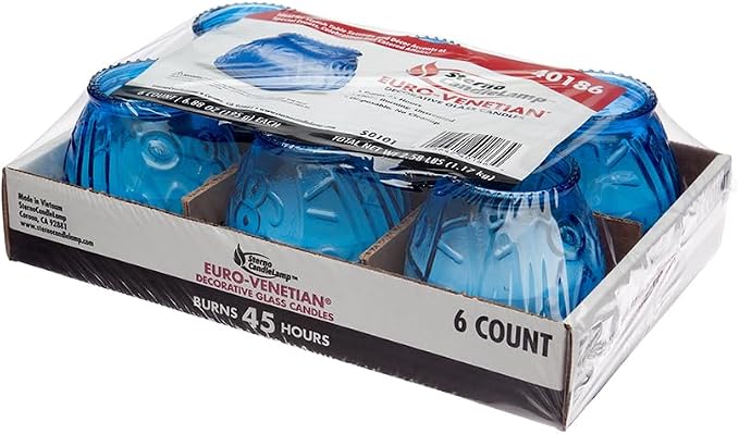 Sterno Euro-Venetian Wax Candles, 45-Hour Burn, 6 Pack | Decorative glass - Image 5