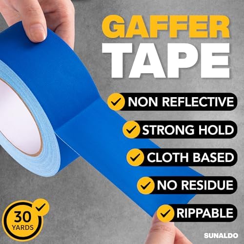 Gaffers Tape Heavy Duty, Easy Rip, No Residue | Blue - Image 3