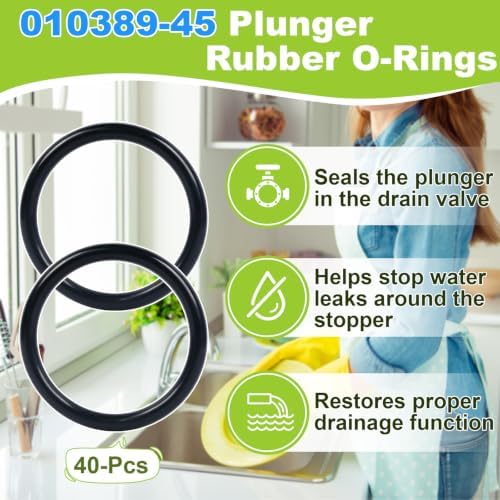 40 Pcs Sink Drain O-Ring, Plunger Rubber Gasket, Compatible - Image 3