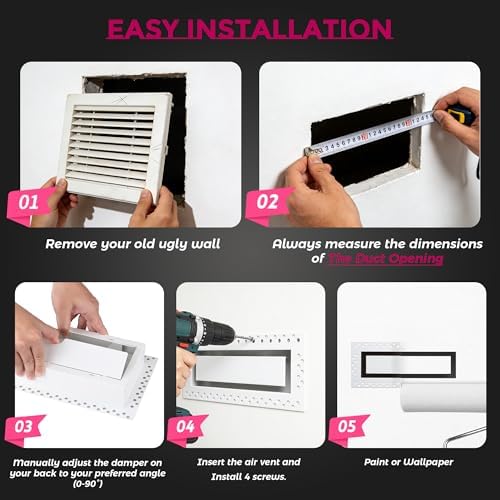 Wall Vent Cover, 4x12 Inch Ceiling Vent Covers HAVC Vent Cover Air Register - Image 4