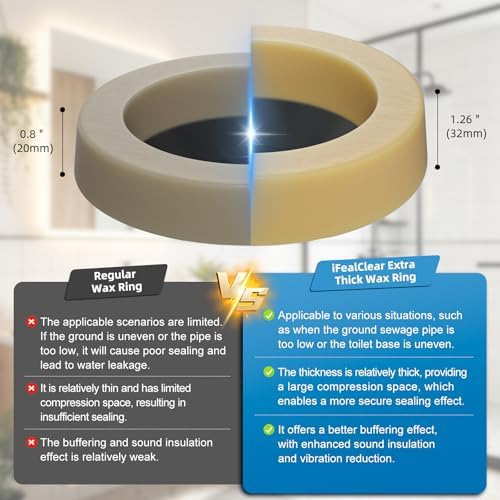 Universal Extra-Thick Toilet Wax Ring, Heavy-Duty Wax Ring - Image 3