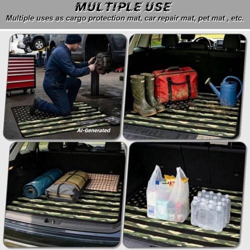 ELEQIN Green Camo American Flag SUV Trunk Mat Cargo Liner - Image 3