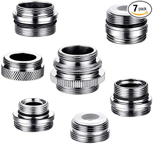 Hotop 7 Pcs Brass Faucet Adapter Kit Kitchen Male Female Faucet Adapter | Male by HOTOP