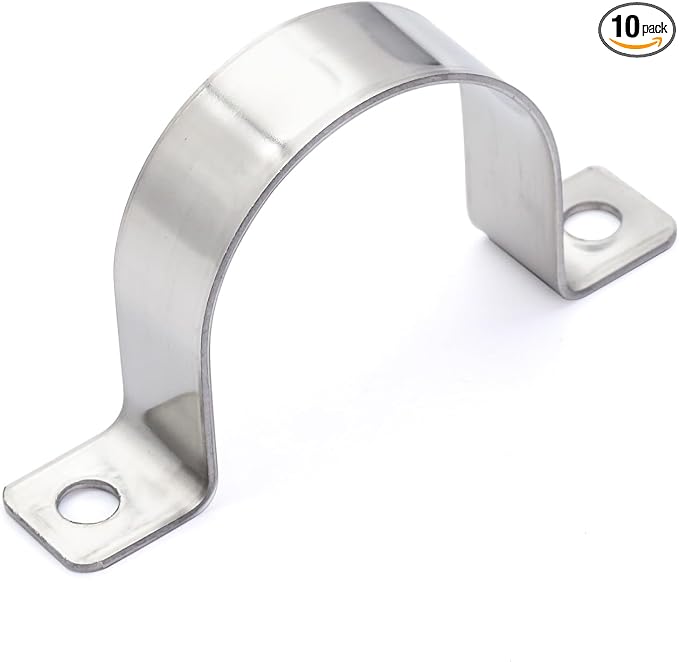 1-9/16 In. Conduit Clamps Two Hole Metal Clamp Stainless Steel U Bracket by Unknown