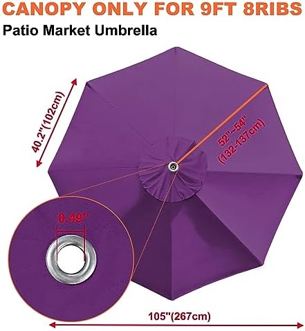 EliteShade USA 9FT Patio Umbrella Replacement Covers 8 Ribs Market Umbrella - Image 3