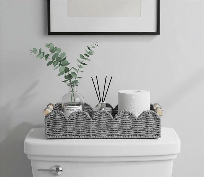 CubesLand Toilet Paper Storage Basket Organizer, Small Wicker Decor Basket | - Image 2