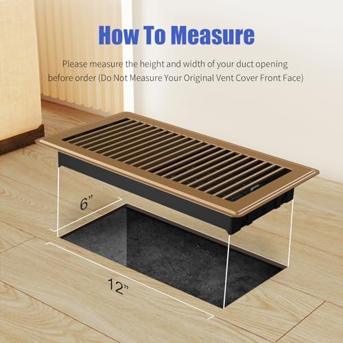 6x12 Floor Register, 2 Pack Heavy Duty Steel Floor Vents Covers - Image 2