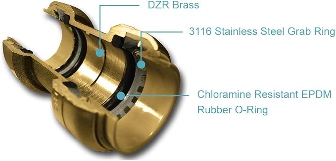 SharkBite 1/4 Inch Compression Stop Valve Connector, Push to Connect Brass - Image 2