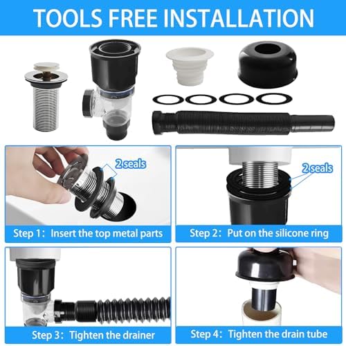 Bathroom Sink Drain kit Black, That can be Used - Image 6
