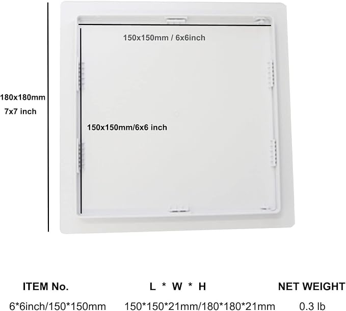 Fengze Plastic Access Panel-HVAC Removable Hinged White - Image 2