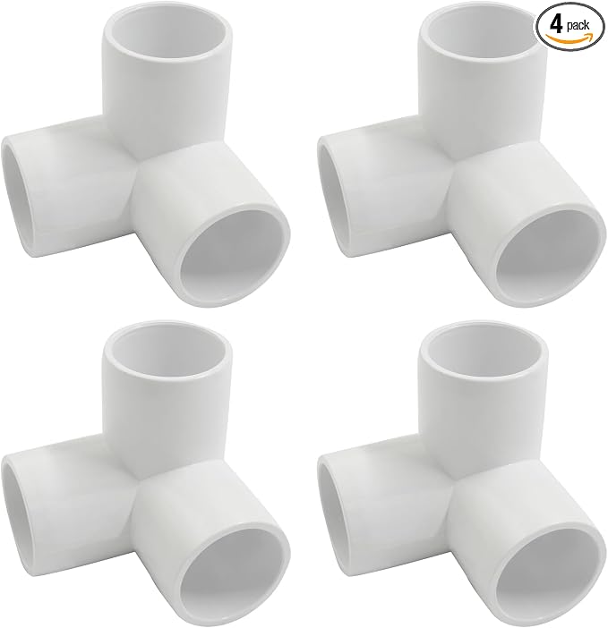Piutouyar 4 Pcs 3/4" Elbow PVC Pipe Fitting, 3 Way | Furniture Grade Pipe by Piutouyar
