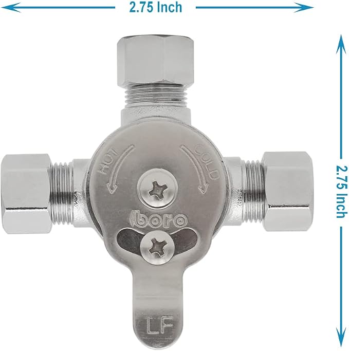 Mechanical Water Mixing Valve, Thermostatic Tempering Valve, Lead-Free Brass - Image 4