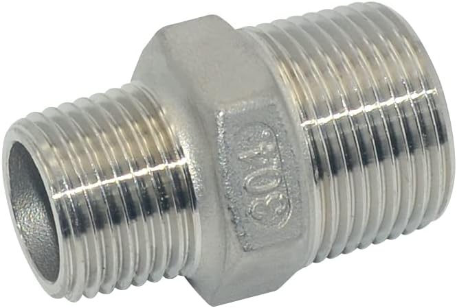 3/4" x 1/2" Male Threaded Reducing Nipple Fitting/Adapter, SS304 Stainless - Image 3
