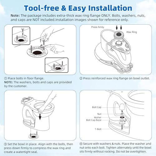 Hibbent 4 Pack Wax Rings for Toilet, Fits 3-inch and 4-inch Waste Line - Image 7