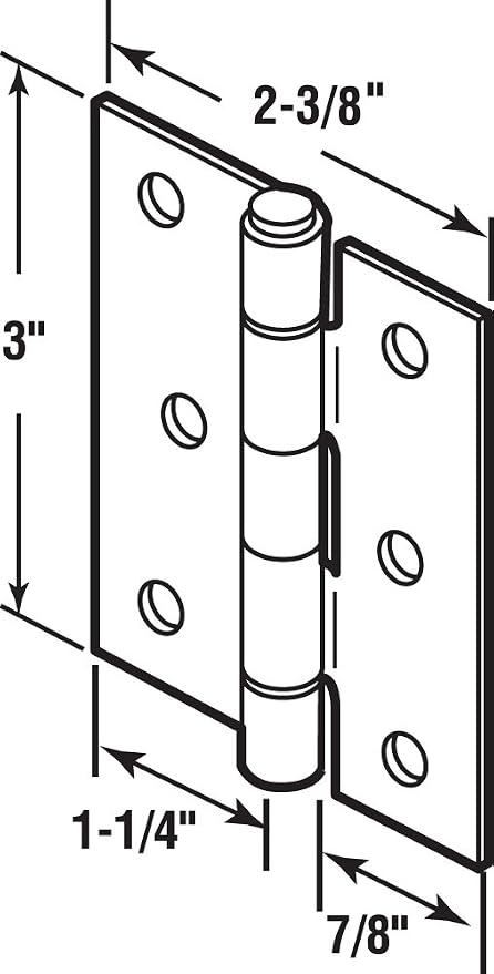 Prime-Line K 5038 Screen Door Replacement Hinges, 3 In. Long - Image 2
