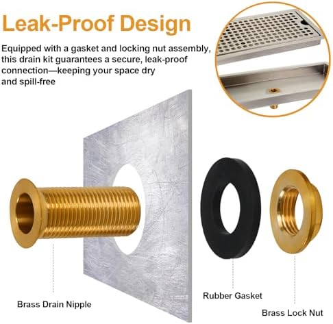 2Pcs 1/2" NPT Brass Drip Tray Drain Assembly - Image 3