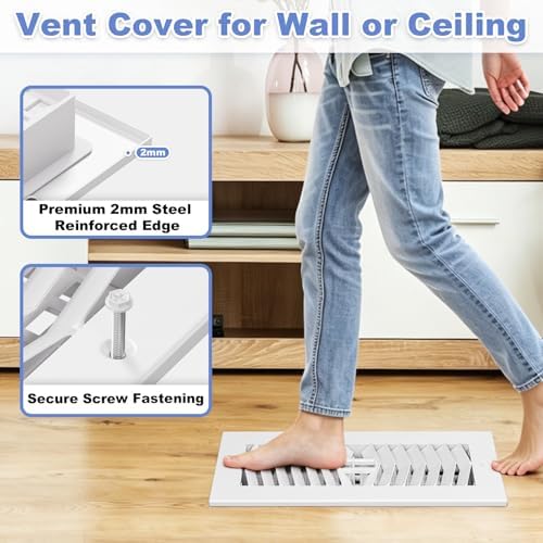 4x10 Floor Vent Cover 6-Pack Heavy Duty Floor Register - Image 5