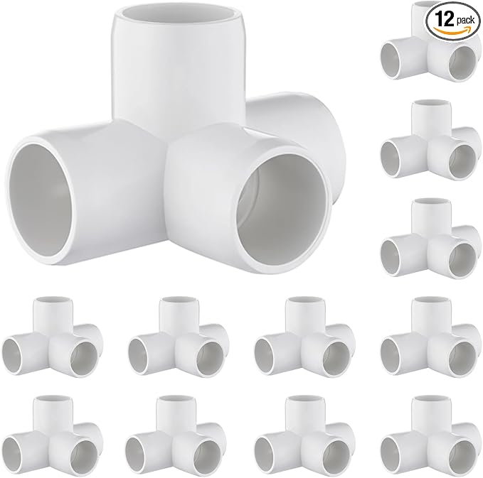 4 Way PVC Fittings 3/4 Inch, Furniture Grade Pipe Connector Elbow, 4 Way Side by TianTianUp