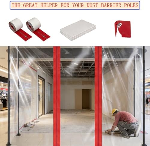 2-Pack Heavy Duty Zipper & 10 * 25Feet Plastic Sheeting - Image 5