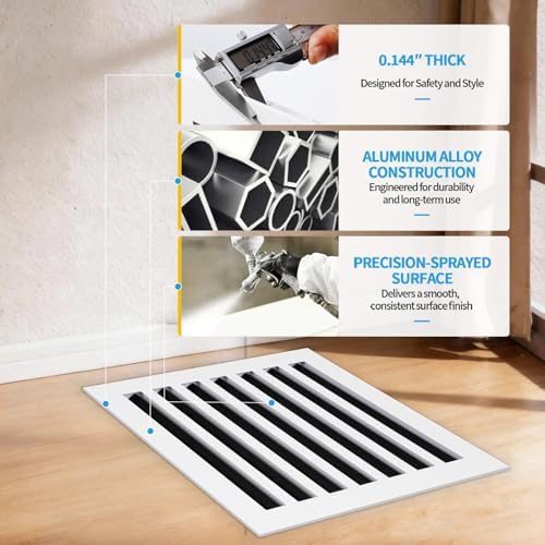 14x14 Modern AC Vent Cover, Decorative Air Vent Register Grille - Image 5