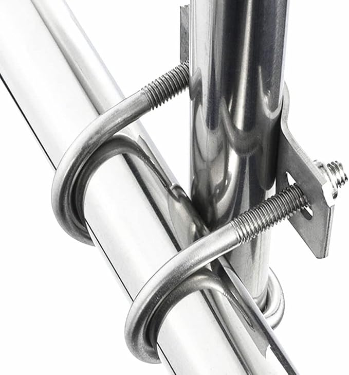 4 Pack Cross Pipe Clamp for OD 3/4'' EMT Tube Clip Double U-shaped Screw Bolt - Image 3