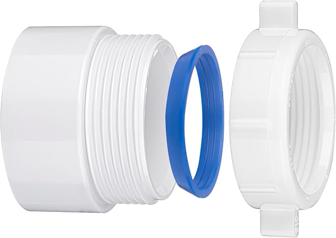 tatatagear 1-1/2 inch P-trap Adapter Connector White by Unknown