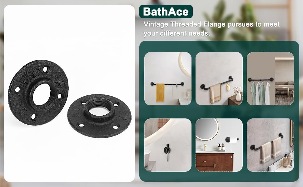 Industrial Pipe Floor Flange, Heavy Duty Malleable Iron Pipe Fittings, Wall - Image 5