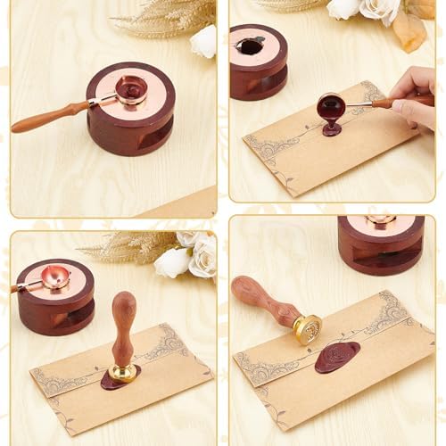 CRASPIRE Heart Wax Seal Stamp 1.18In/30mm Romantic Love Wedding Rings - Image 3
