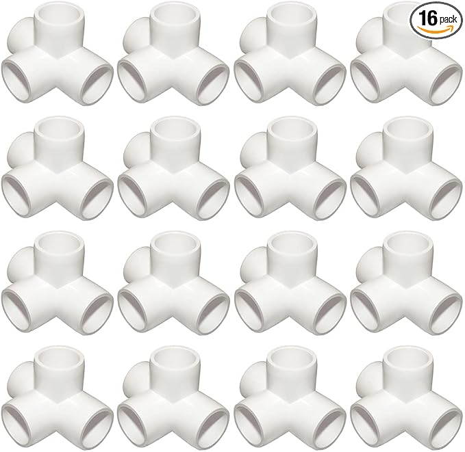 3/4Inch Tee PVC Fitting 4 Way Elbow Connector, Furniture Grade 90 Degree Elbow by ANPTGHT