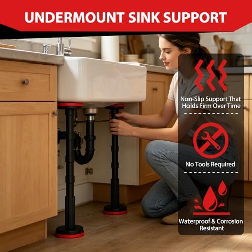 Adjustable Shelf Support Pole for Undermount Sink Cabinet Shelf 7.1-22.8in - Image 2