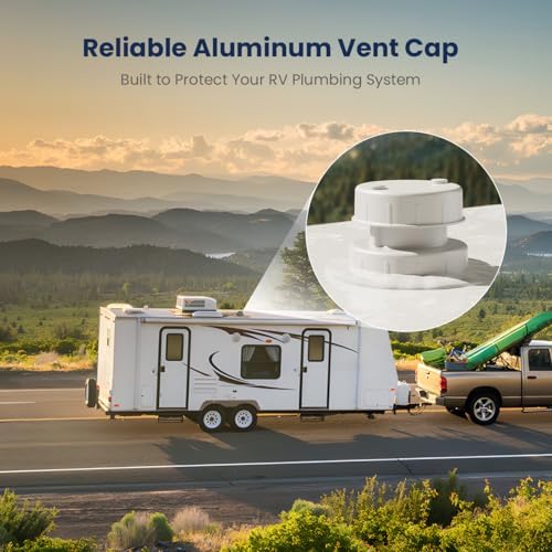 Safoner Aluminum RV Sewer Vent Cap, Plumbing Roof Vent Cover Replacement Kit - Image 2
